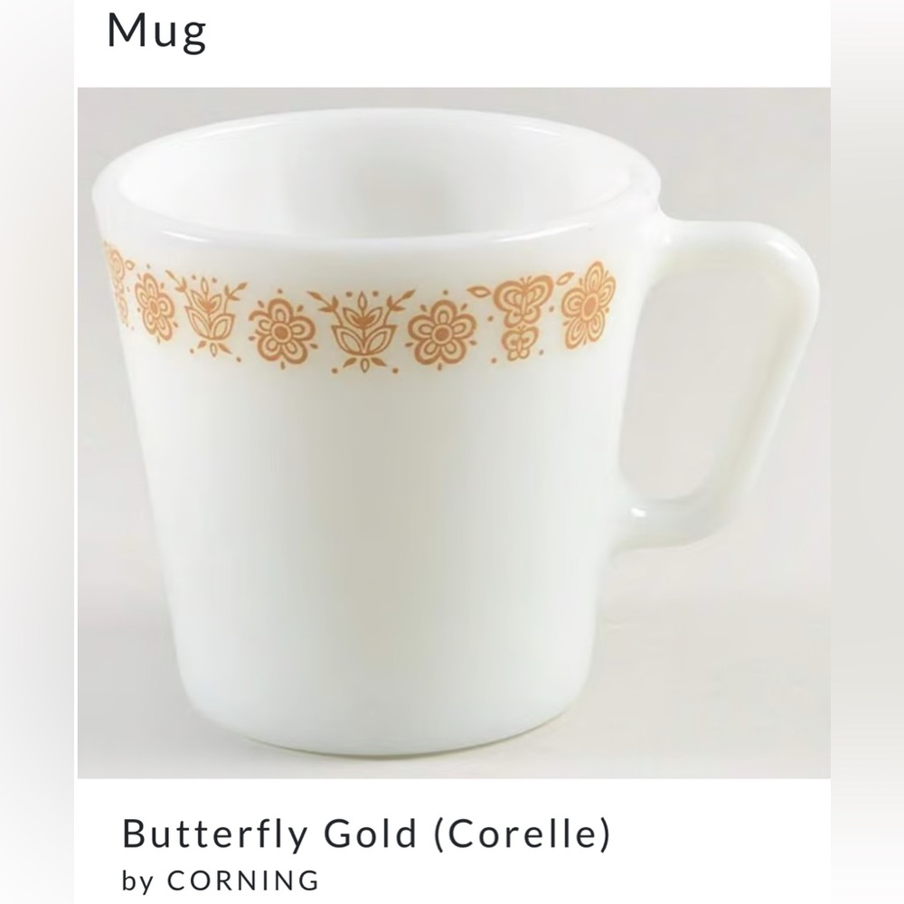 Corelle Floral Mug with Gold Pattern